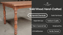 Granham Ash Solid Wood Farmhouse Dining Table for 4 to 6 People - Caramel Oak