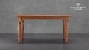 Sawyer Real Solid Wood Rustic Dining Farmhouse Table Handcrafted for 4 to 6 People - Caramel Oak
