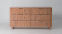 Fluted 6 Drawer Dresser For Bedroom, Chest of Drawers For Adults and Kids