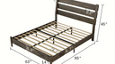 Mid-Century Modern Queen Platform Bed Frame With Headboard, No Box Spring Required, Queen