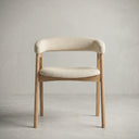 Wabi Sabi solid wood curved back dining chairs, natural oak
