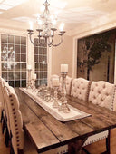 How Do Farmhouse Tables Fit Into Small Or Narrow Dining Spaces?