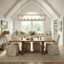 Better Wood 88" Wide Rectangular Pedestal Dining Table, Warm Brown Oak