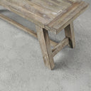 60" Farmhouse Solid Wood Accent Bench, Weathered Natural