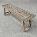 60" Farmhouse Solid Wood Accent Bench, Weathered Natural