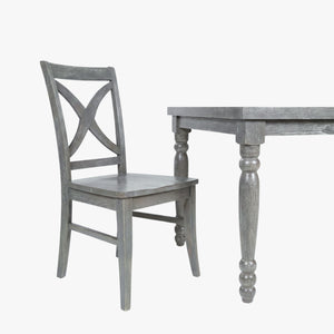 Classic X Back Side Chair Set of 2, Gray Oak