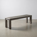 59" Modern Industrial Wooden Entryway Bench With Metal Accents, Rustic Gray