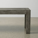 59" Modern Industrial Wooden Entryway Bench With Metal Accents, Rustic Gray