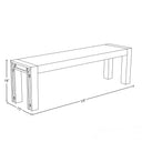 59" Modern Industrial Wooden Entryway Bench With Metal Accents, Rustic Gray