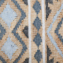 Diamond Blue Handwoven Bench, White Acacia Wood Legs