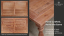 Granham Ash Solid Wood Farmhouse Dining Table for 4 to 6 People - Caramel Oak