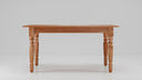 Sawyer Real Solid Wood Rustic Dining Farmhouse Table Handcrafted for 4 to 6 People - Caramel Oak