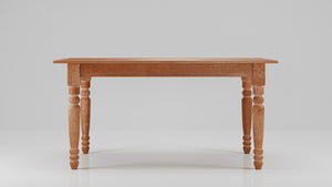 Sawyer Real Solid Wood Rustic Dining Farmhouse Table Handcrafted for 4 to 6 People - Caramel Oak