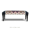 Rustic Farmhouse Handwoven Bench with Black Wood Legs