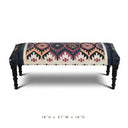 Rustic Farmhouse Handwoven Bench with Black Wood Legs