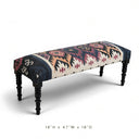 Rustic Farmhouse Handwoven Bench with Black Wood Legs