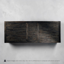 Wooden panel with a rustic finish on a light gray background