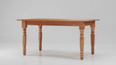 Sawyer Real Solid Wood Rustic Dining Farmhouse Table Handcrafted for 4 to 6 People - Caramel Oak