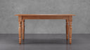 Sawyer Real Solid Wood Rustic Dining Farmhouse Table Handcrafted for 4 to 6 People - Caramel Oak
