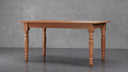 Sawyer Real Solid Wood Rustic Dining Farmhouse Table Handcrafted for 4 to 6 People - Caramel Oak