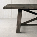 Orchard Extendable Solid Wood Trestle Farmhouse Dining Table, Charcoal