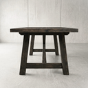 Orchard Extendable Solid Wood Trestle Farmhouse Dining Table, Charcoal