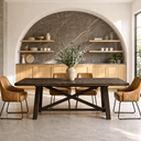Orchard Extendable Solid Wood Trestle Farmhouse Dining Table, Charcoal