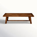 60" Farmhouse Solid Wood Accent Bench, Walnut Brown