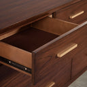 Modern MidCentury 60" Wide 7-Drawer Solid Wood Dresser, Classic Walnut