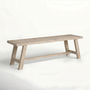 60" Farmhouse Solid Wood Accent Bench, Weathered Natural