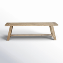 60" Farmhouse Solid Wood Accent Bench, Weathered Natural