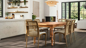 Granham Ash Solid Wood Farmhouse Dining Table for 4 to 6 People - Caramel Oak