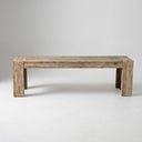 58" Solid Wood Farmhouse Accent Bench, Weathered Natural