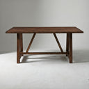 72" Trestle Dining Table, Espresso Walnut Brown