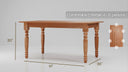 Sawyer Real Solid Wood Rustic Dining Farmhouse Table Handcrafted for 4 to 6 People - Caramel Oak
