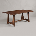 Trestle Dining Table, Coffee Oak