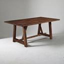 72" Trestle Dining Table, Espresso Walnut Brown