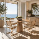 47" Hazel Round Dining Table, Natural Oak