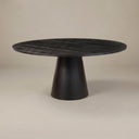 59" Hazel Round Dining Table, Black Oak