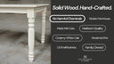 Sawyer Real Solid Wood Rustic Dining Farmhouse Table Handcrafted Seats 4 to 6 - Creamy White Oak