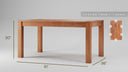 Grayson Solid Wood Rustic Dining Table for 4 to 6 People - Caramel Oak