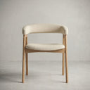 Wabi Sabi Solid Wood Curved Back Dining Chair, Set of 2, Natural Oak