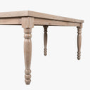 Sawyer Real Solid Wood Rustic Dining Farmhouse Table Handcrafted for 4 to 6 People - Natural Oak