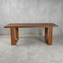 Brooke 84" Warm Oak Solid Pine Wood Dining Table
