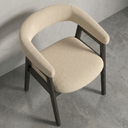 Wabi Sabi Solid Wood Curved Back Dining Chair, Set of 2, Black Oak