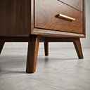 James Auden Midcentury Dresser, 100% Solid Wood 5-Drawer Tallboy Chest, Classic Walnut