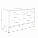 James Auden 60" Wide 7-Drawer Solid Wood Dresser, Classic Walnut