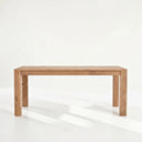 Grayson Chevron Dining Table, Handcrafted  Finger Jointed, Natural Brown