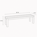 Grayson Solid Wood Dining Bench 60" Rustic Pine, Honey Natural Finish