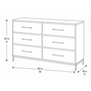 Better Wood 6-Drawer Dresser, Creamy White